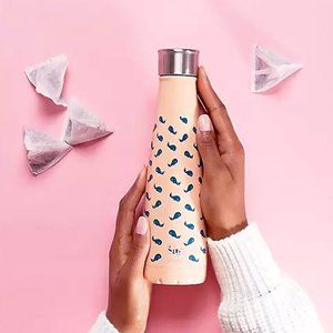 Sip by S'Well Pink & Blue Preppy Whale Watch Canteen Metal Water Bottle 15 oz